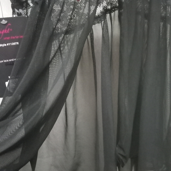 Seven til Midnight Cross dye Lace & Mash Babydoll Top, size 1X/2X , Black /Wht - Picture 4 of 13